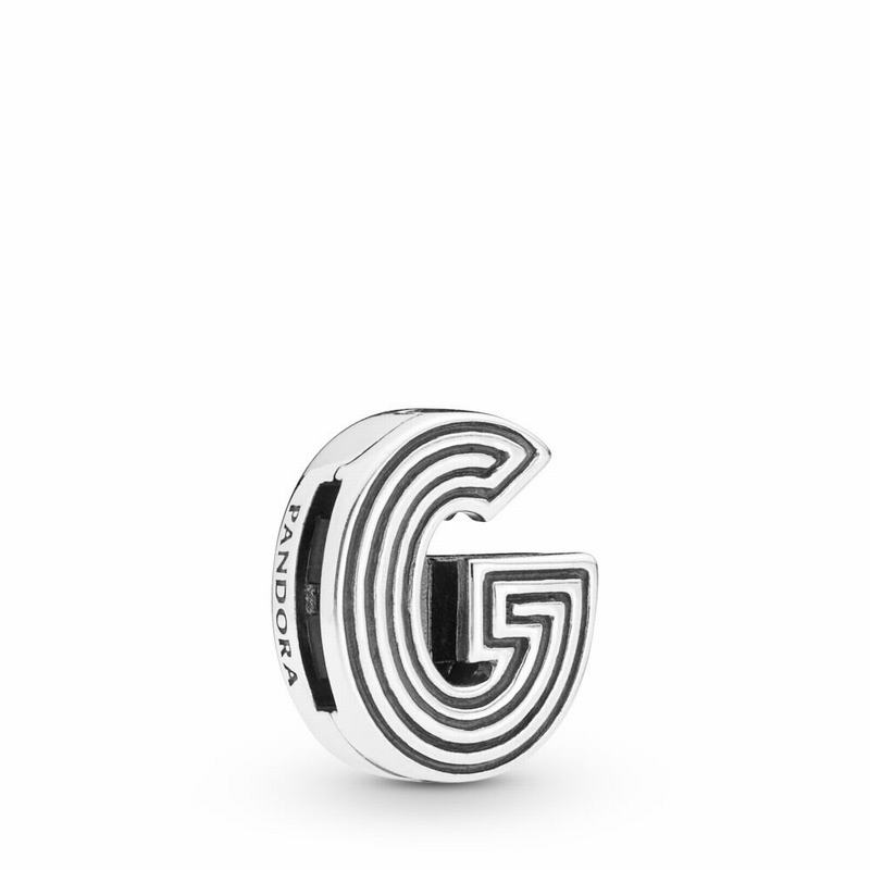 Pandora Reflexions™ Letter G Clip Charm Online NZ, Sterling Silver (810623-OIX)